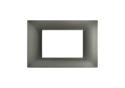 Placca 3P  Tecnopolimero 12x8cm Grigio scuro compatibile Vimar