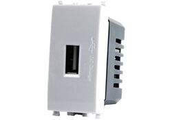 Alimentatore presa USB 5V 2A 4.5x2x4.5cm Bianco compatibile Vimar Plana