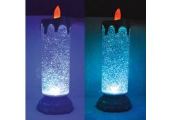 Candela natalizia glitterata 3 LED 8.5x25cm Grundig