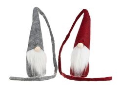 Decorazione natalizia raccoglitenda in tessuto gnomo 29-93cm confezione da 2 colori