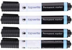 Pennarello indelebile nero blister da 4 Topwrite