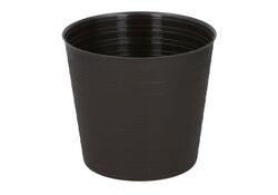 Vaso a trama rigata 16x14.5cm marrone