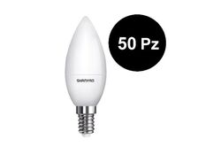 50 Pezzi - Lampada LED C37 5W attacco E14 candela - luce calda - SERIE LUNA