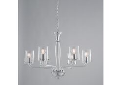 LAMPADARIO AURORA TRASPARENTE 6XE14 68X48CM