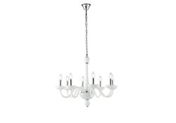 LAMPADARIO ALFIERE BIANCO 8XE14 74X59CM