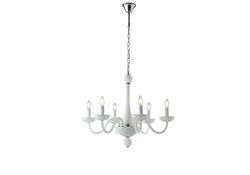 LAMPADARIO ALFIERE BIANCO 6XE14 74X59CM