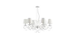 LAMPADARIO PERLA BIANCO 6XE14 82CM