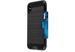 Custodia Defender per iPhone XS con porta-carta nera