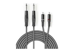 Cavo audio stereo 2x 6,35 mm maschio - 2x maschio RCA 5m