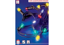 Catena Luminarie 20 lampade incandescenza E14 5W vari colori