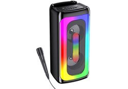 Cassa acustica ricaricabile 2x4" 16W luci LED Bluetooth/FM/USB KK-4202