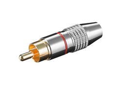 Connettore RCA maschio rosso in metallo