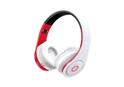 Cuffie ad archetto Bluetooth con ingresso scheda SD rosse e bianche KSC-728