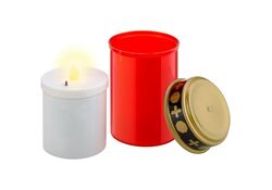 Lumino rosso a LED bianco caldo 2xAA IP44