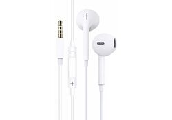 Cuffie auricolari con microfono 1.2m jack audio 3.5mm bianche JD008