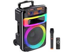 Cassa acustica portatile ricaricabile trolley 12" 40W Luce LED Bluetooth TWS/SD/USB KK-12101