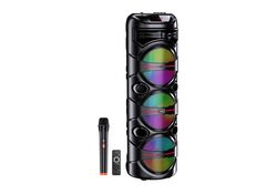 Cassa acustica portatile ricaricabile 3x8" 40W Luce LED Bluetooth/USB