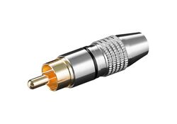 Connettore RCA maschio nero in metallo