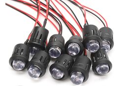 Indicatore LED 12V 10mm luce arancione confezione da 10 pezzi