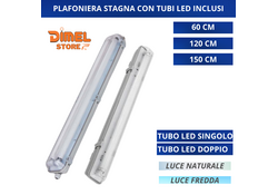 Plafoniera IP65 Tubo singolo - 60/120/150 cm - Tonalità 4000 K - 6500 K