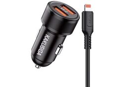 Caricabatterie da auto ricarica rapida 2xUSB 5V 2.4A con cavo Lightning KSC-860