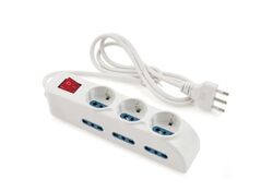 Multipresa 9 posizioni con 3 schuko e 6 bipasso con interruttore