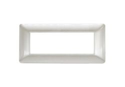 Placca 6 posti bianco perla compatibile Matix