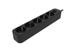 Multipresa schuko 5 posti nera con interruttore