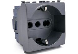 Presa schuko grigia 16A 250V compatibile Vimar Arké
