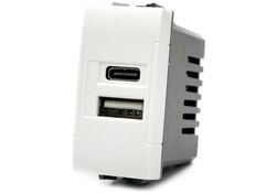Doppia presa USB USB A - USB tipo C 5V 2.4A compatibile Living International