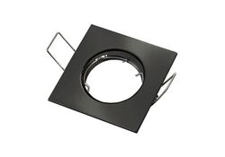 Supporto quadrato per faretto GU10  da incasso 80x80 nero