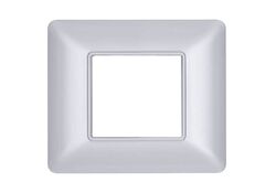 Placca in tecnopolimero 2P argento compatibile Matix