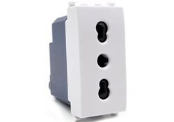 Presa bivalente 16A 250V bianca compatibile Vimar Arké