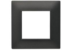 Placca 2 posti testa di moro Soft Touch compatibile Vimar Plana