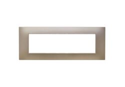Placca 7 posti champagne Soft Touch compatibile Vimar Plana