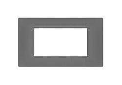 Placca 4 posti grigio Soft Touch compatibile Vimar Plana
