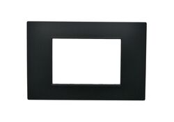 Placca 3 posti nera Soft Touch compatibile Vimar Plana