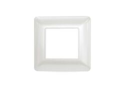 Placca 2 posti bianco perla compatibile Matix