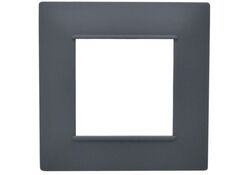 Placca 2 posti antracite Soft Touch compatibile Vimar Plana