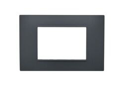 Placca 3 posti antracite Soft Touch compatibile Vimar Plana
