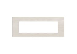 Placca bianco perla spazzolato 7 posti compatibile Living International