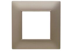 Placca 2 posti champagne Soft Touch compatibile Vimar Plana