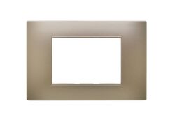 Placca 3 posti champagne Soft Touch compatibile Vimar Plana