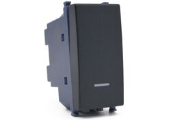 Invertitore unipolare con spia luminosa nero compatibile Vimar Arké