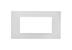 Placca 4 posti bianca Soft Touch compatibile Vimar Plana