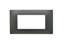 Placca 4 posti testa di moro Soft Touch compatibile Vimar Plana