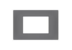 Placca 3 posti grigio Soft Touch compatibile Vimar Plana