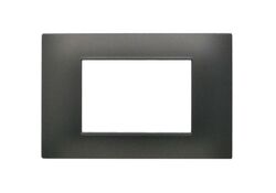 Placca 3 posti testa di moro Soft Touch compatibile Vimar Plana