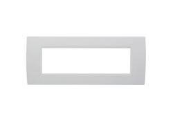 Placca 7 posti bianca Soft Touch compatibile Living International