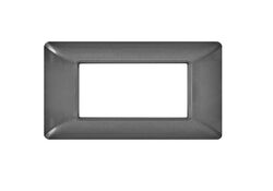 Placca 4 posti grigio scuro compatibile Bticino Matix